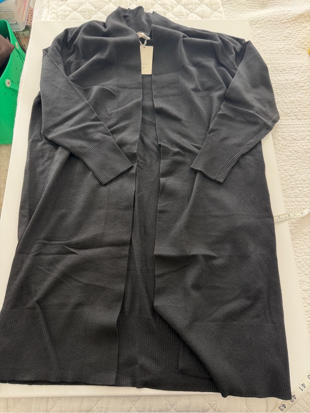 a new day Black Open-Front Long Cardigan